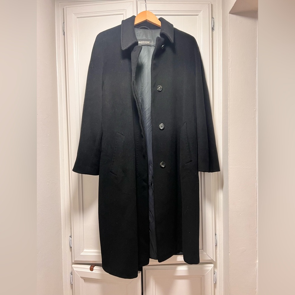 Schneiders Salzburg Black Wool Coat Women’s EU 38 US 4 Long Classic Minimalist